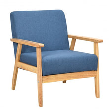 Load image into Gallery viewer, Modern Fabric Upholstered Solid Wood Frame Accent Chair-Blue
