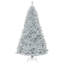 Load image into Gallery viewer, 7.5Ft Hinged Unlit Artificial Silver Tinsel Christmas Tree
