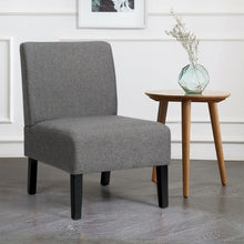 Load image into Gallery viewer, Armless Accent Chair  with Rubber Wood Legs -Gray
