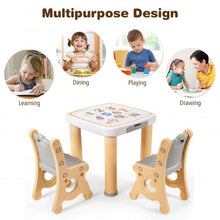 Load image into Gallery viewer, Adjustable Kids Activity Play Table and 2 Chairs Set withStorage Drawer-Natural
