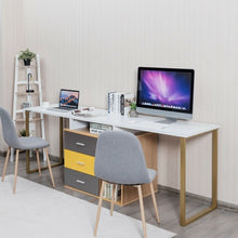 Load image into Gallery viewer, 87&quot; 2 Person Adjustable L-Shaped Computer Desk
