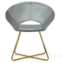 Load image into Gallery viewer, Modern Accent Velvet Dining Arm Chair w/ Golden Metal Legs and Soft Cushion-Gray
