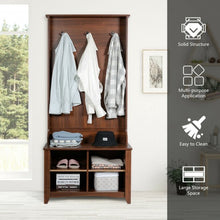 Load image into Gallery viewer, Coat Hat Rack with Shelf and 3 Hooks Organizer-Brown
