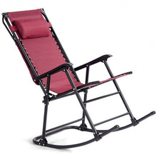 Load image into Gallery viewer, Zero Gravity Folding Rocking Chair Rocker Porch-Wine

