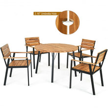 Load image into Gallery viewer, 5 pcs Patio Dining Chair Set with Umbrella Hole
