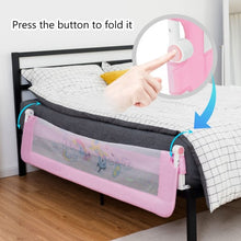 Load image into Gallery viewer, 69&quot; Breathable Baby Toddlers Bed Rail Guard Safety Swing Down-Pink
