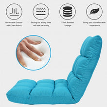 Load image into Gallery viewer, 14-Position Adjustable Folding Lazy Gaming Sofa-Light Blue
