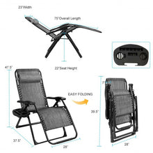 Load image into Gallery viewer, Oversize Lounge Chair Patio Heavy Duty Folding Recliner-Gray
