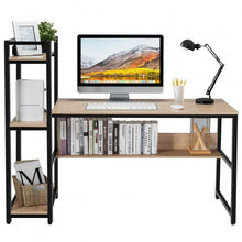 Load image into Gallery viewer, 59&quot; Computer Desk Home Office Workstation 4-Tier Storage Shelves-Walnut
