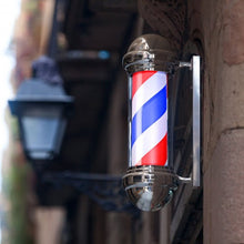 Load image into Gallery viewer, 30&quot; Barber Shop Pole Red White Blue Rotating Light
