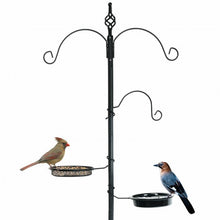 Load image into Gallery viewer, Wild Bird Feeder Planter Hanger with Mesh Tray and Bird Bath
