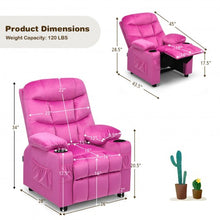 Load image into Gallery viewer, Adjustable Lounge Chair with Footrest and Side Pockets for Children-Pink
