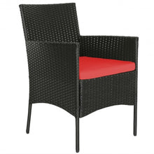 Load image into Gallery viewer, 4 Pcs Patio Rattan Cushioned Sofa Furniture Set w/Tempered Glass Coffee Table
