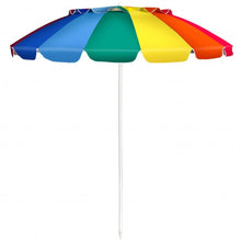 Load image into Gallery viewer, 8FT Portable Beach Umbrella with Sand Anchor and Tilt Mechanism for Garden and Patio-Multicolor
