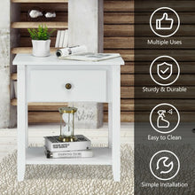 Load image into Gallery viewer, Nightstand with Drawer and Storage Shelf for Bedroom Living Room-Wine
