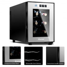 Load image into Gallery viewer, 6 Bottle Freestanding Thermoelectric Wine Cooler Freestanding
