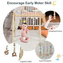 Load image into Gallery viewer, 3 Wooden Baby Teething Toys Hanging Bar-Natural
