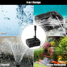 Load image into Gallery viewer, All-in One 660 GPH Pond Filter 9W UV Sterilizer with Pump Fountain Kits
