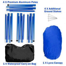 Load image into Gallery viewer, 10&#39; x 9&#39; Family Beach Tent Canopy Sunshade w/ 4 Poles-Blue
