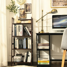 Load image into Gallery viewer, 4-Tier Bamboo Ladder Shelf-Brown
