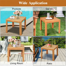 Load image into Gallery viewer, Wooden Square Patio Coffee Bistro Table-Natural
