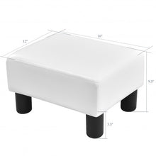 Load image into Gallery viewer, Small PU Leather Rectangular Seat Ottoman Footstool-White

