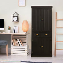 Load image into Gallery viewer, Cupboard Freestanding Kitchen Cabinet w/ Adjustable Shelves-Espresso
