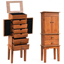 Load image into Gallery viewer, Vintage Jewelry Storage Standing with Top Flip Makeup Mirror
