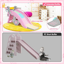 Load image into Gallery viewer, 4-in-1 Toddler Slide and Rocking Horse Playset with Basketball Hoop-Pink
