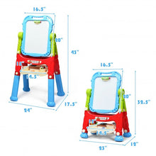 Load image into Gallery viewer, Height Adjustable Kids Art Easel Magnetic Double Sided Board-Blue
