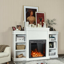 Load image into Gallery viewer, 70&quot; Modern Fireplace Media Entertainment Center with Bookcase-White
