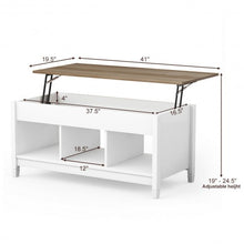 Load image into Gallery viewer, Lift Top Coffee Table with Hidden Storage Compartment-White

