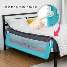Load image into Gallery viewer, 69&quot; Breathable Baby Toddlers Bed Rail Guard Safety Swing Down-Blue
