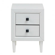 Load image into Gallery viewer, Multipurpose Retro Bedside Nightstand with 2 Drawers-White
