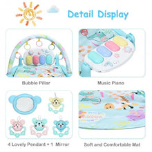 Load image into Gallery viewer, 3 in 1 Fitness Music and Lights Baby Gym Play Mat-Blue
