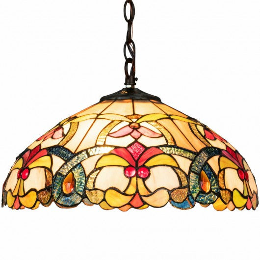 Tiffany-Style 2-Light Ceiling Fixture Lamp with 16