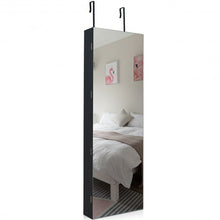 Load image into Gallery viewer, Lockable Storage Jewelry Cabinet with Frameless Mirror-Black
