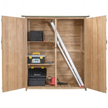 Load image into Gallery viewer, 64&quot; Wooden Storage Shed Outdoor Fir Wood Cabinet
