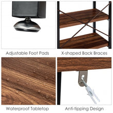 Load image into Gallery viewer, 3 Tier 47&quot; Console Metal Frame Sofa Table-Rustic Brown
