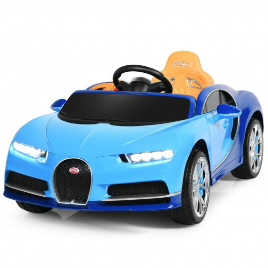12V Licensed Bugatti Chiron Kids Ride on Car with Storage Box and MP3-Blue