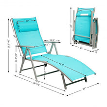 Load image into Gallery viewer, Outdoor Lightweight Folding Chaise Lounge Chair-Blue
