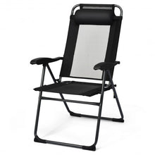 Load image into Gallery viewer, 2 PCS Patio Adjustable Folding Recliner Chairs-Black
