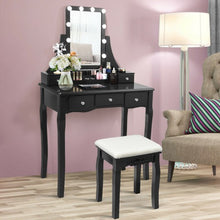 Load image into Gallery viewer, Dimmable Bulbs Touch Switch Vanity Dressing Table Set with Removable Box-Black

