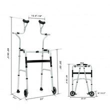 Load image into Gallery viewer, Folding Rehabilitation Auxiliary Standard Walker Aluminum Alloy with Support

