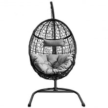 Load image into Gallery viewer, Hanging Cushioned Hammock Chair with Stand -Gray
