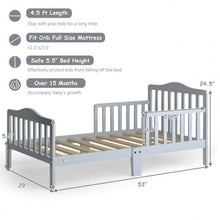 Load image into Gallery viewer, Classic Kids Wood Bed with Guardrails-Gray
