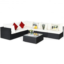 Load image into Gallery viewer, 7-Piece Outdoor Wicker Patio Sofa Set with 2 Pillows and Cushions-Beige
