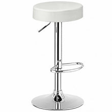 Load image into Gallery viewer, 1 PC Round Bar Stool Adjustable Swivel Pub Chair-White
