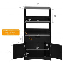Load image into Gallery viewer, Bathroom Storage Cabinet with Drawer and Shelf Floor Cabinet-Black
