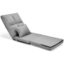 Load image into Gallery viewer, Fold Down Flip Convertible Sleeper Couch with Pillow-Gray
